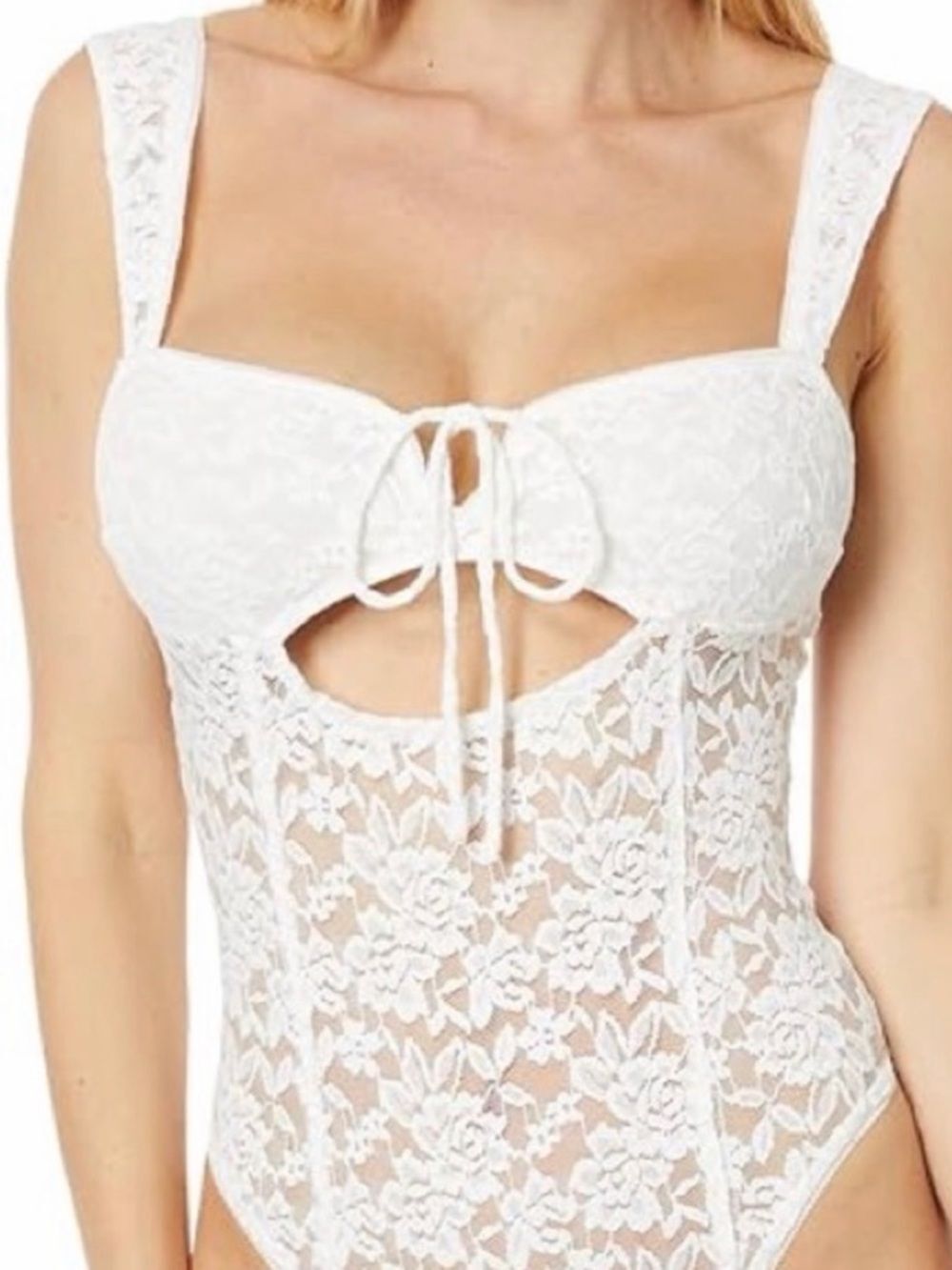 Intimately Free People White Lace Body Suit Women’s Size Small New With Tags